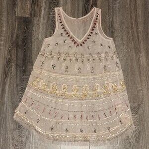 🍁 Free People sheer sequin Boho Dress 🍁